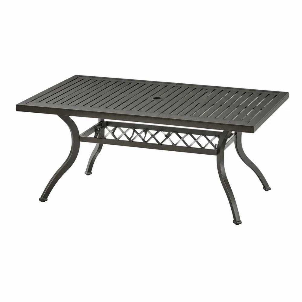 Stół ogrodowy prostokątny aluminium 150x90 cm czarny