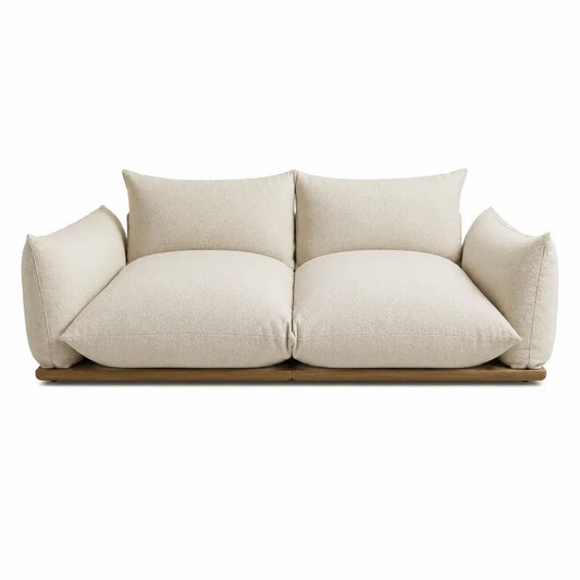 Sofa modułowa beżowa z tkaniny bawełnianej i poliestrowej, rama drewniana, 200x100x80 cm