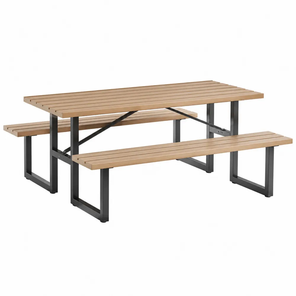 Zestaw piknikowy z drewna i metalu 180cm