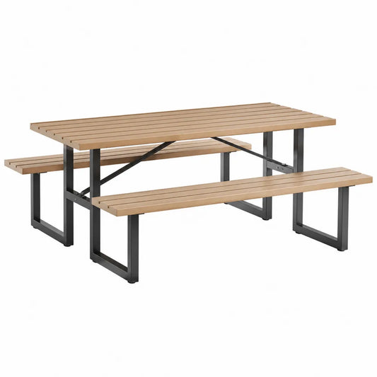 Zestaw piknikowy z drewna i metalu 180cm