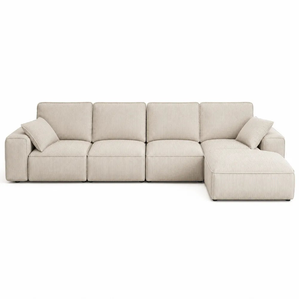 Modułowa sofa narożna sztruks beż 300cm
