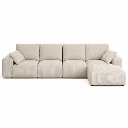 Modułowa sofa narożna sztruks beż 300cm