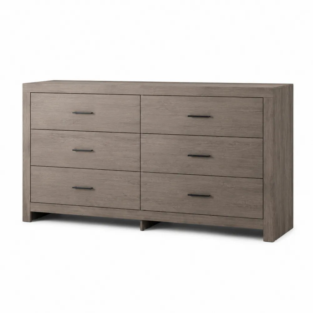 Komoda z płyty MDF, 6 szuflad, brązowa