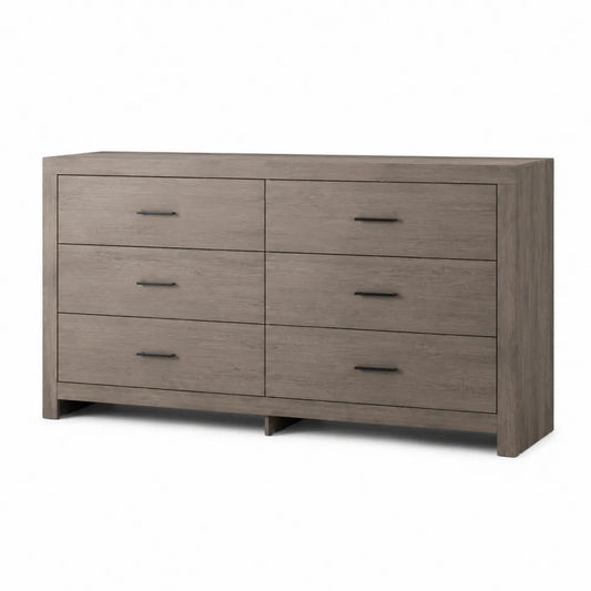 Komoda z płyty MDF, 6 szuflad, brązowa