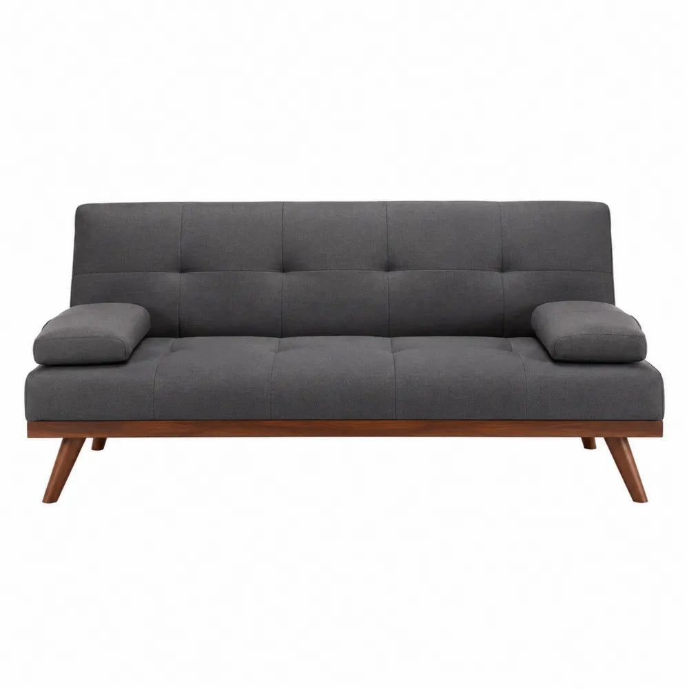 Sofa rozkładana 3-osobowa z tkaniny szara 220cm