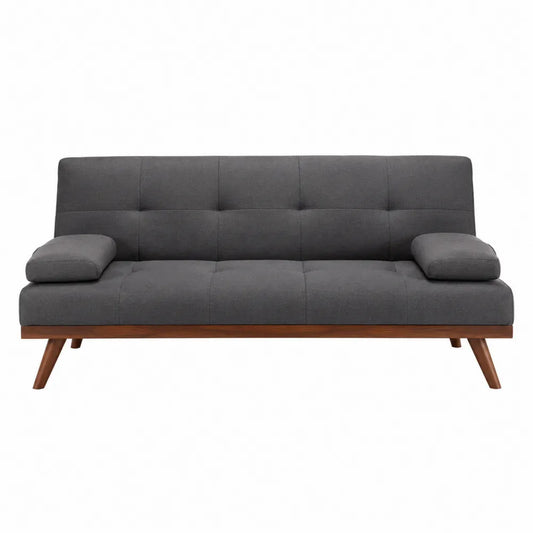 Sofa rozkładana 3-osobowa z tkaniny szara 220cm