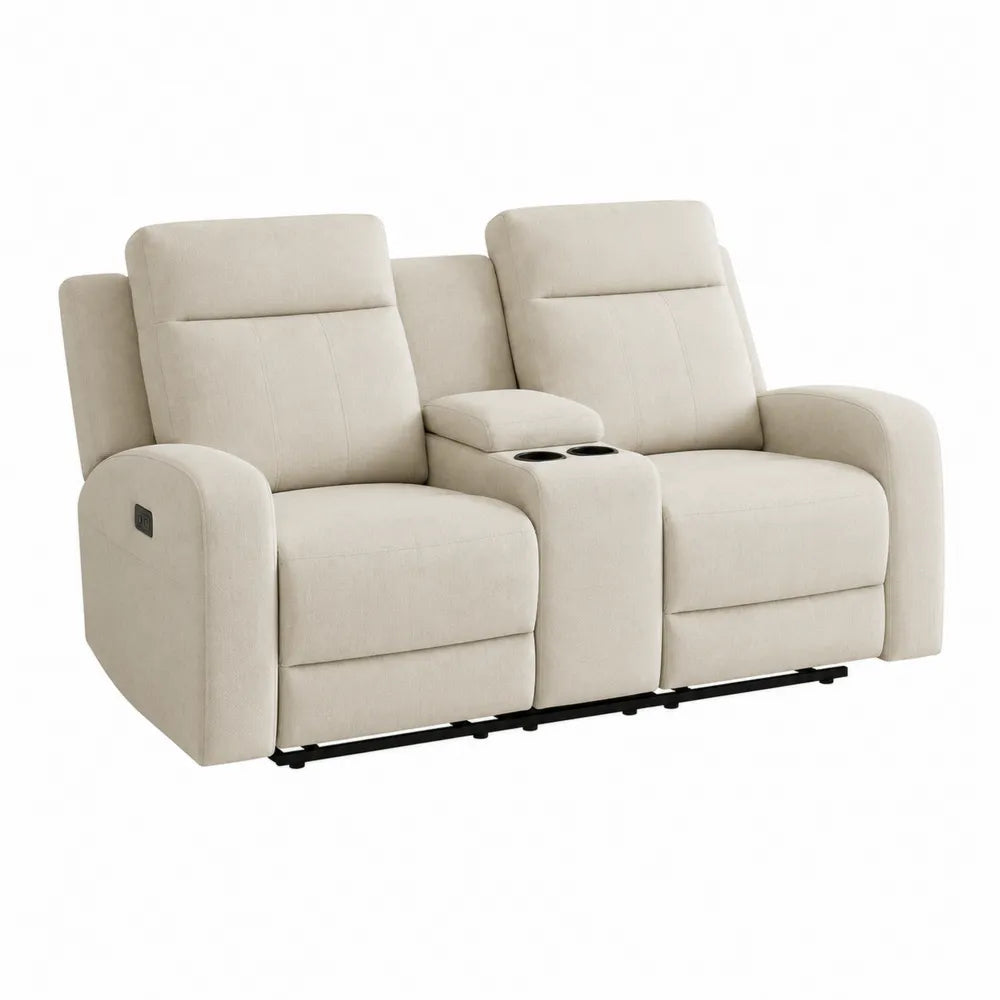 Sofa dwuosobowa rozkładana z uchwytami na kubki